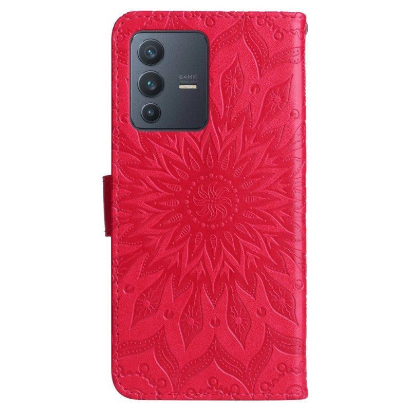 Etui Folio do Vivo V23 5G Mandala Sun Ze Smyczą