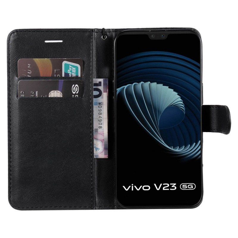 Etui Folio do Vivo V23 5G z Łańcuch Zwykły Z Paskiem