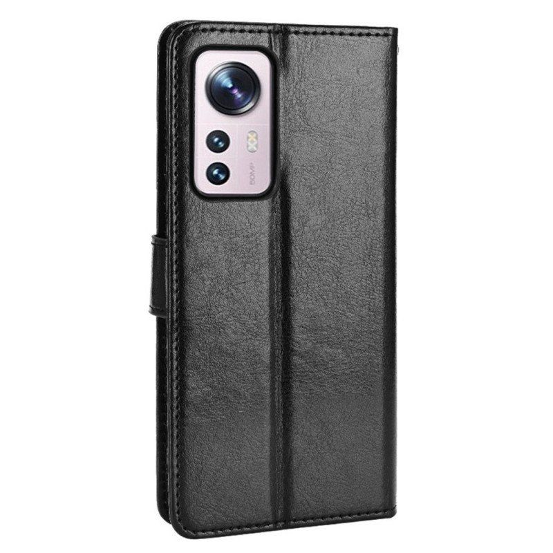 Etui Folio do Xiaomi 12 / 12X Błyszcząca Sztuczna Skóra