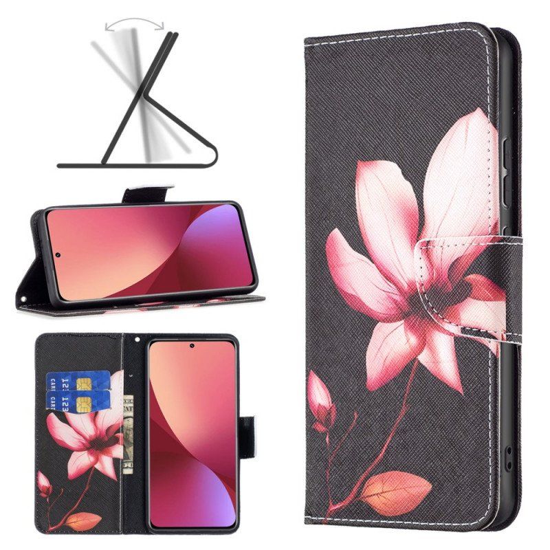 Etui Folio do Xiaomi 12 / 12X Różowy Kwiat