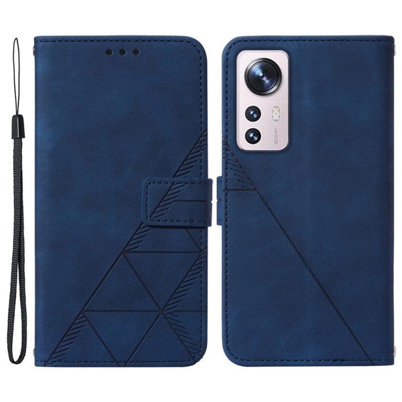 Etui Folio do Xiaomi 12 Lite Trójkąty Ze Smyczą