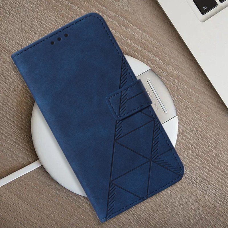 Etui Folio do Xiaomi 12 Lite Trójkąty Ze Smyczą