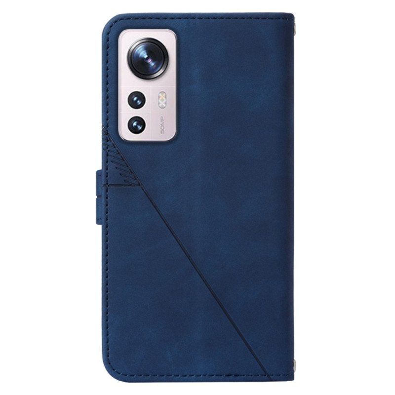 Etui Folio do Xiaomi 12 Lite Trójkąty Ze Smyczą