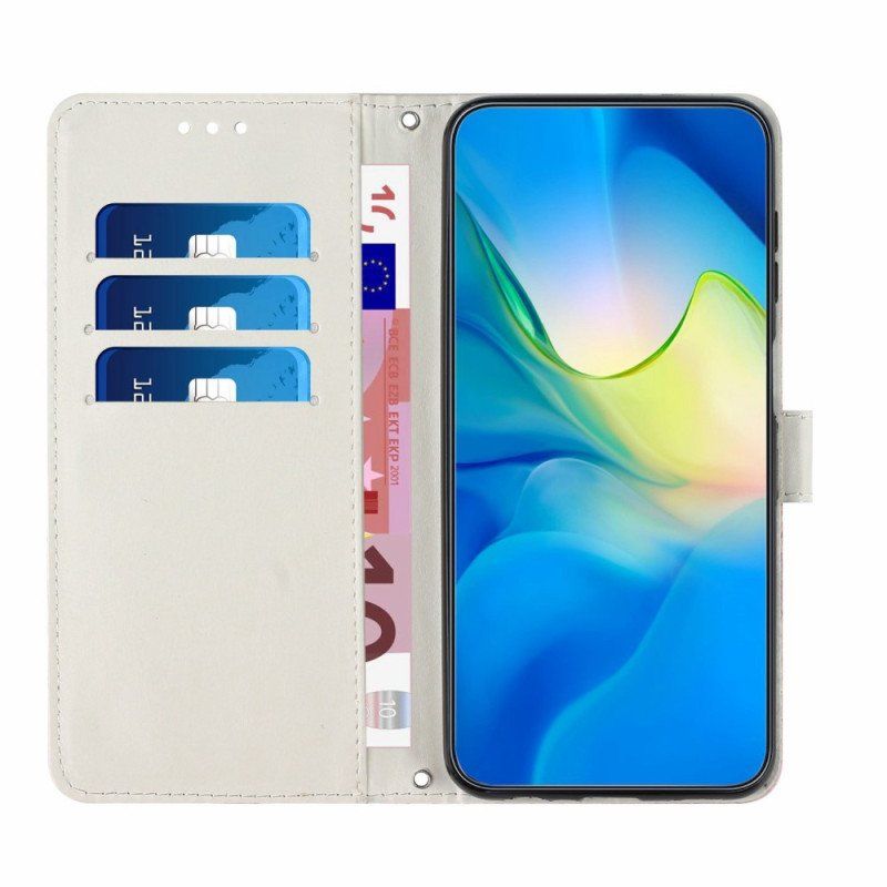 Etui Folio do Xiaomi 12 Lite z Łańcuch Pasek Marmuru