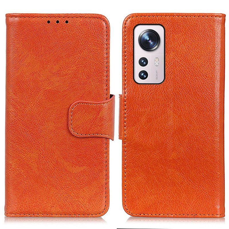 Etui Folio do Xiaomi 12 Pro Dwoina Skóry Nappa