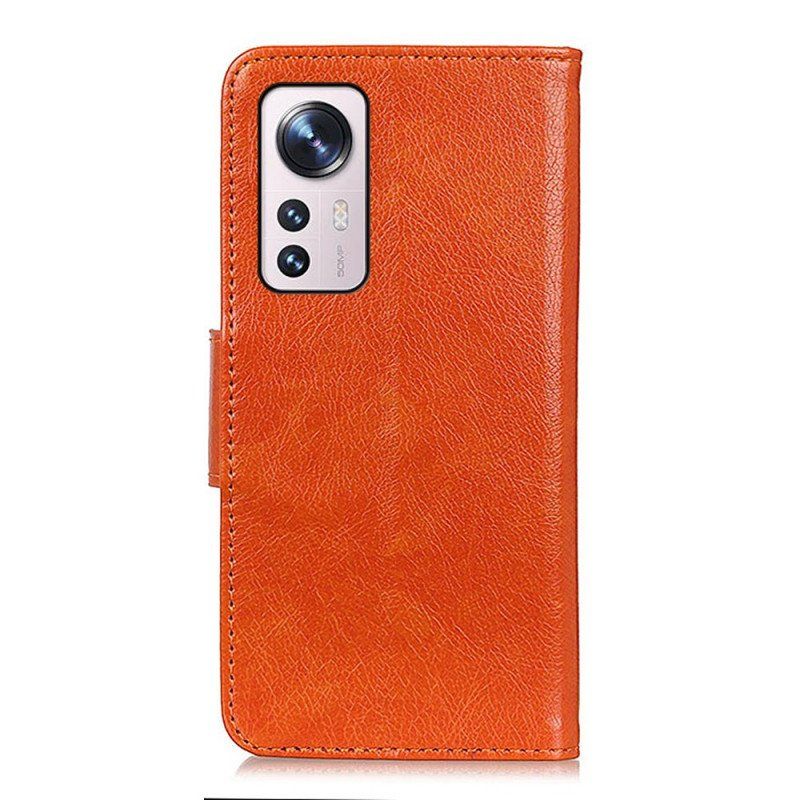 Etui Folio do Xiaomi 12 Pro Dwoina Skóry Nappa