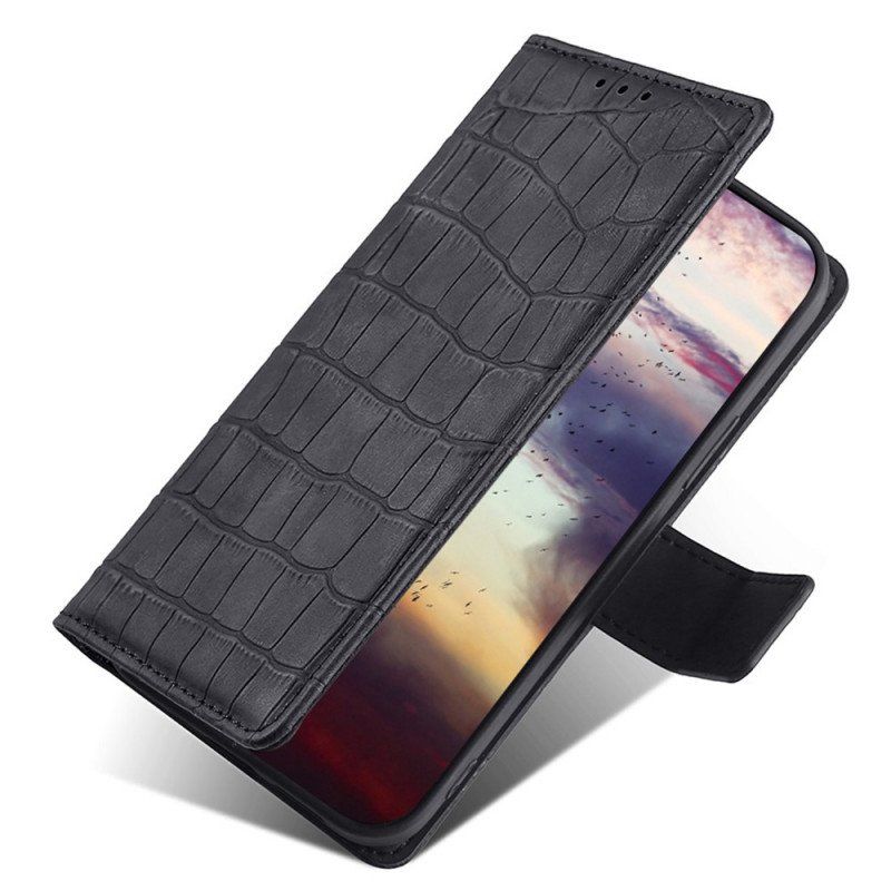 Etui Folio do Xiaomi 12 Pro Krokodyl Dotykający Skóry