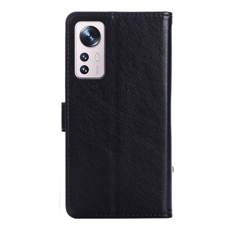 Etui Folio do Xiaomi 12 Pro Przednia Portmonetka I Smycz