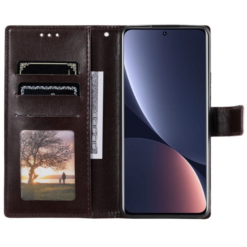 Etui Folio do Xiaomi 12 Pro z Łańcuch Mandala Słoneczna Na Ramiączkach