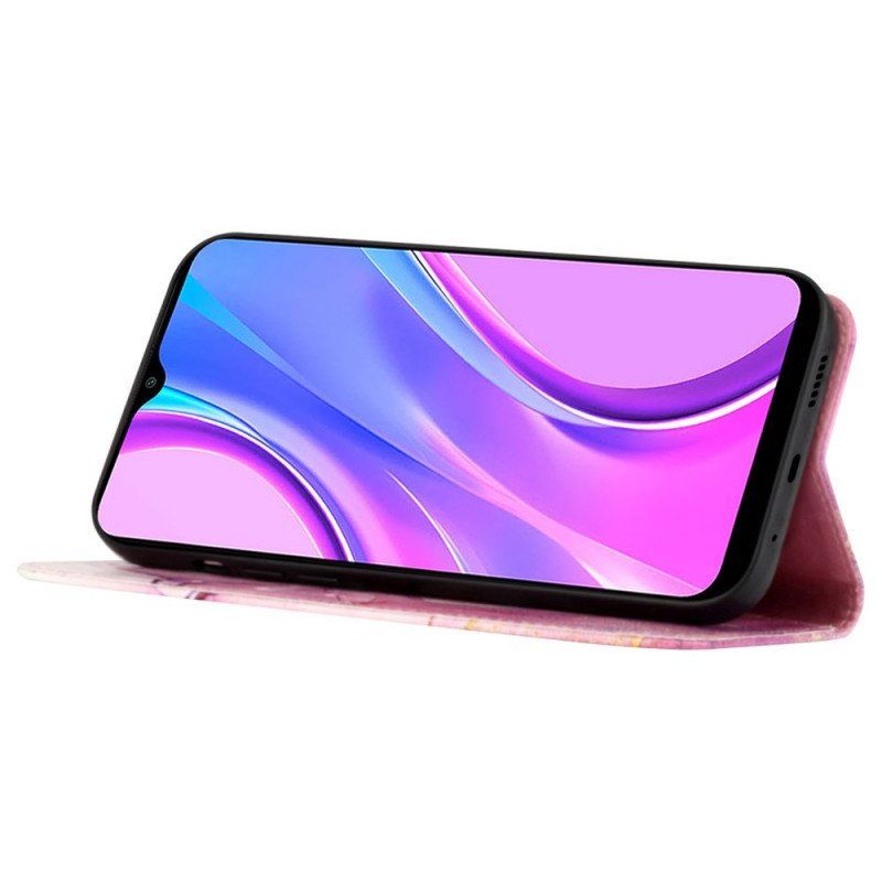 Etui Folio do Xiaomi 12 Pro z Łańcuch Pasiasty Marmur Akwarela