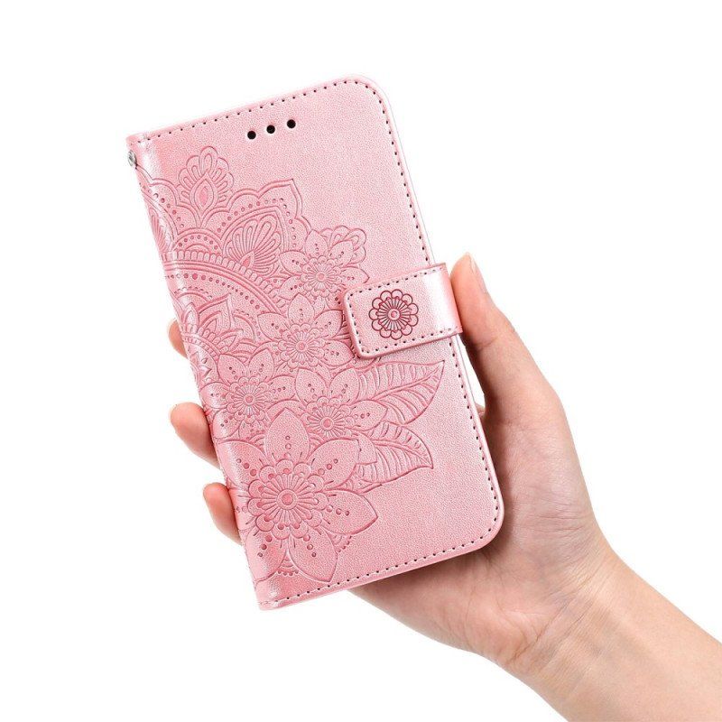 Etui Folio do Xiaomi 12T / 12T Pro z Łańcuch Paskowata Mandala