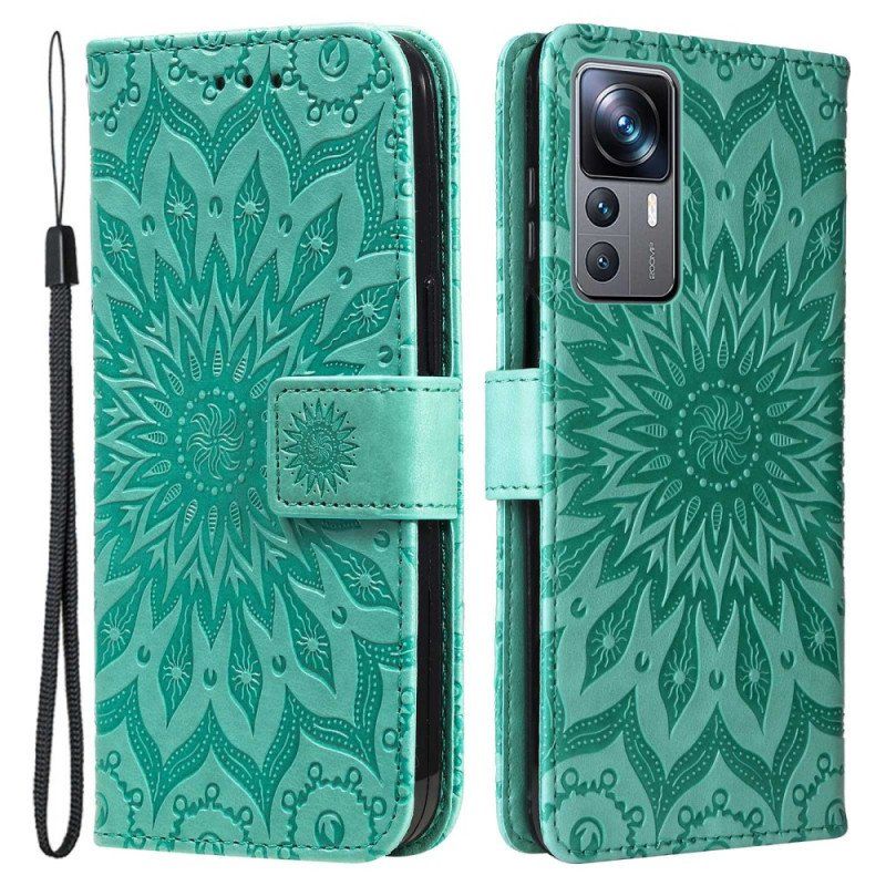 Etui Folio do Xiaomi 12T / 12T Pro z Łańcuch Paskowata Mandala