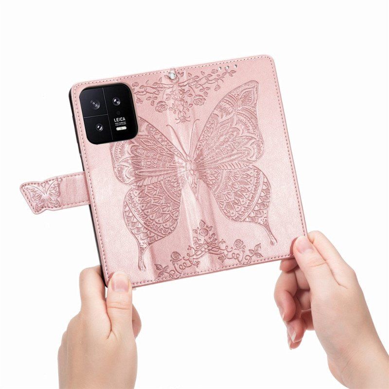 Etui Folio do Xiaomi 13 Barokowy Motyl