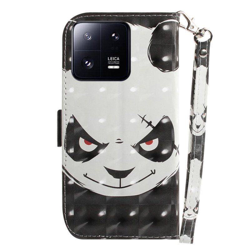 Etui Folio do Xiaomi 13 Pro z Łańcuch Wściekła Panda Ze Smyczą