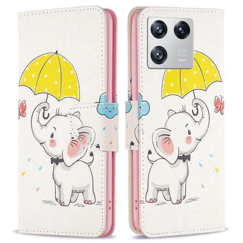 Etui Folio do Xiaomi 13 Słoń Parasol