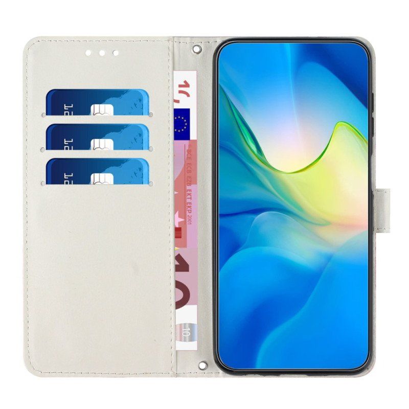 Etui Folio do Xiaomi 13 z Łańcuch Pasek Marmuru