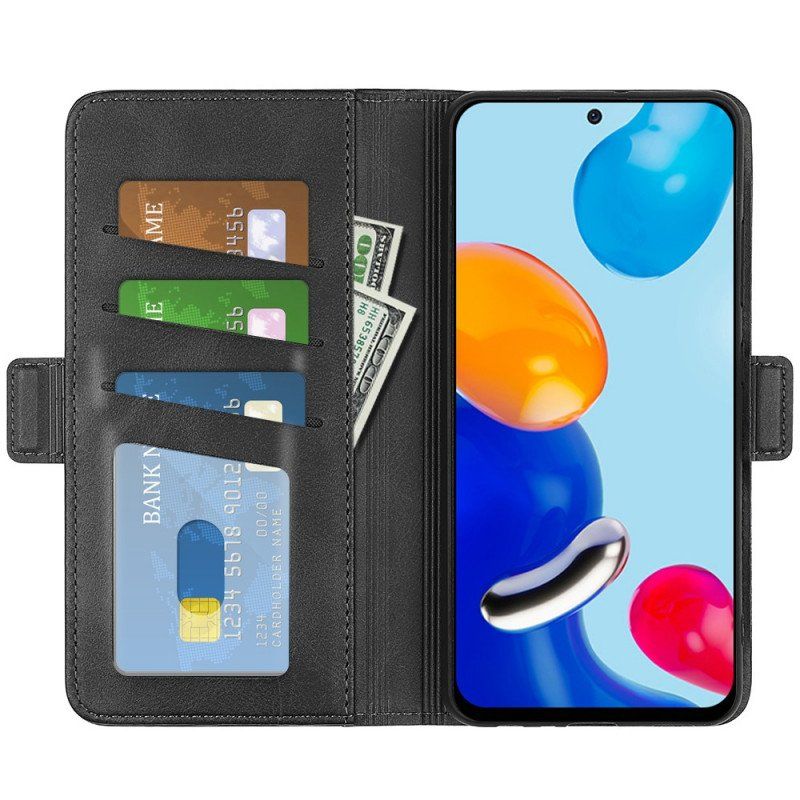 Etui Folio do Xiaomi Redmi Note 11 / 11S Skórzany Futerał Podwójna Klapa