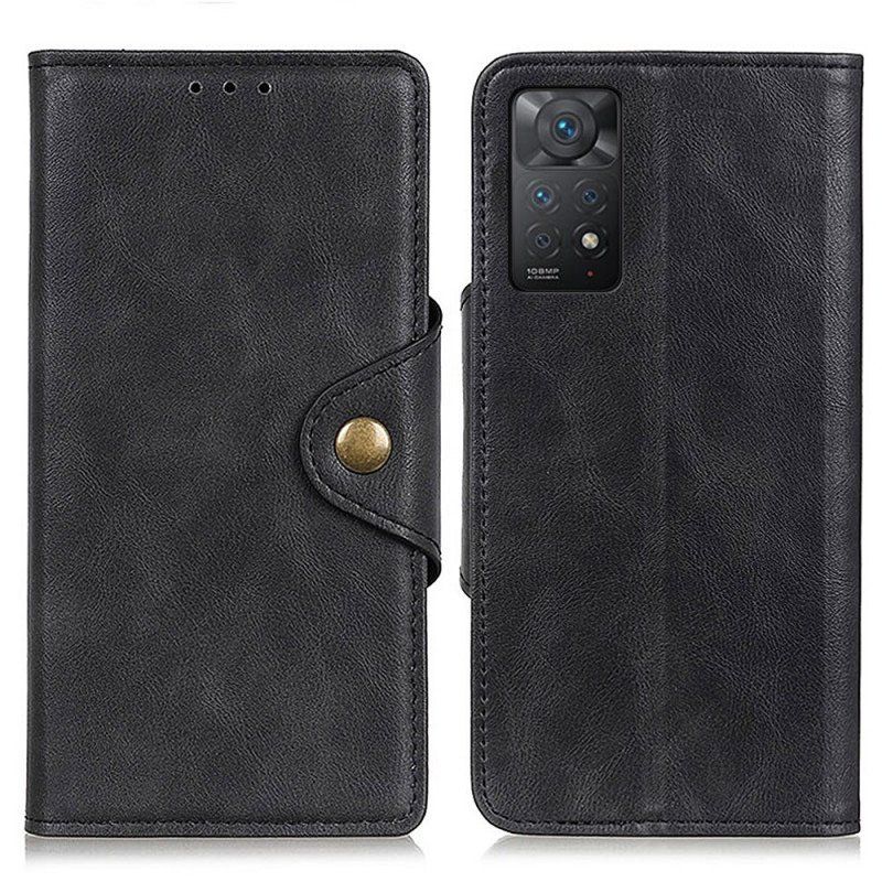 Etui Folio do Xiaomi Redmi Note 11 Pro / 11 Pro 5G Guzik Ze Sztucznej Skóry