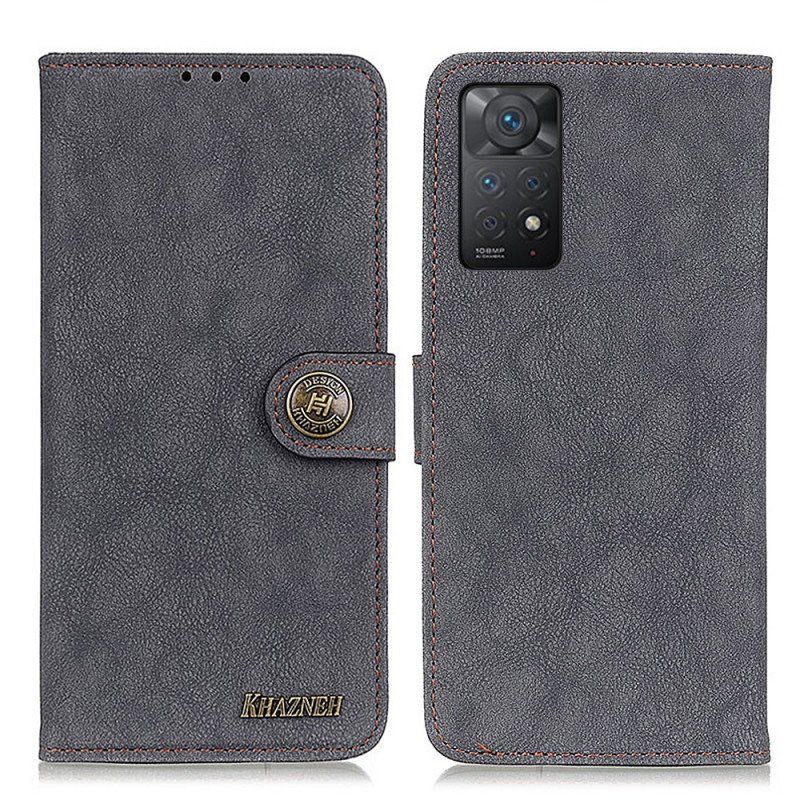 Etui Folio do Xiaomi Redmi Note 11 Pro / 11 Pro 5G Khazneh Dwoina Ze Sztucznej Skóry W Stylu Retro