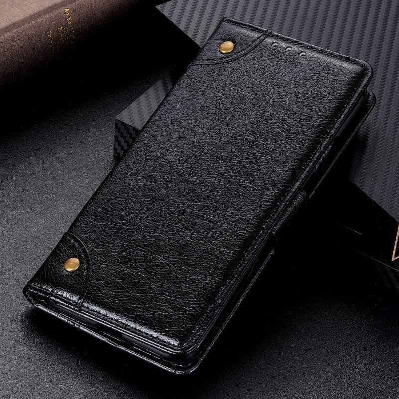 Etui Folio do Xiaomi Redmi Note 11 Pro / 11 Pro 5G Nity W Stylu Vintage Ze Skóry Nappa