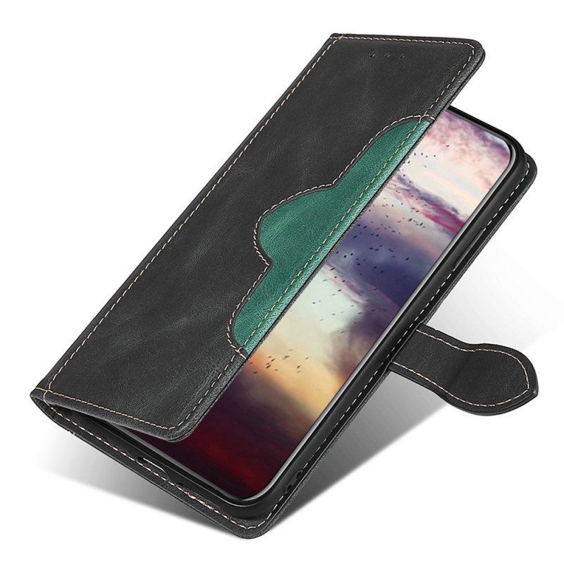 Etui Folio do Xiaomi Redmi Note 11 Pro Plus 5G Dwukolorowa Stylowa Sztuczna Skóra