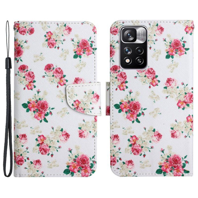 Etui Folio do Xiaomi Redmi Note 11 Pro Plus 5G Kwiaty Liberty Royal