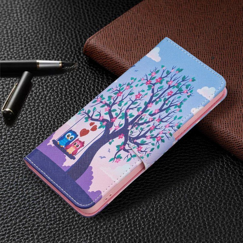 Etui Folio do Xiaomi Redmi Note 11 Pro Plus 5G Sowy Na Huśtawce