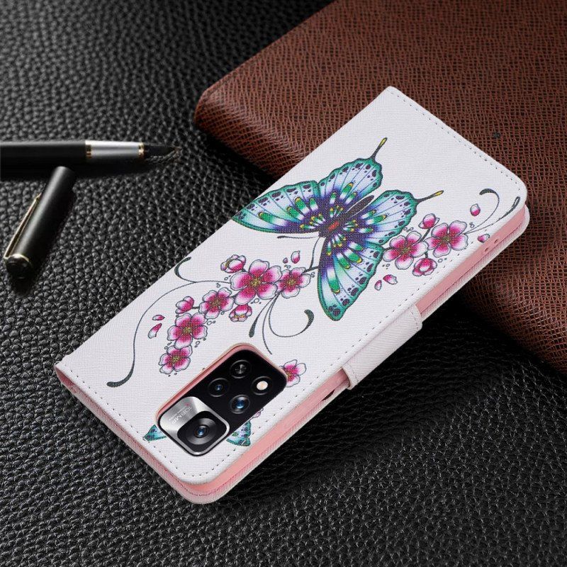 Etui Folio do Xiaomi Redmi Note 11 Pro Plus 5G Stylowe Motyle