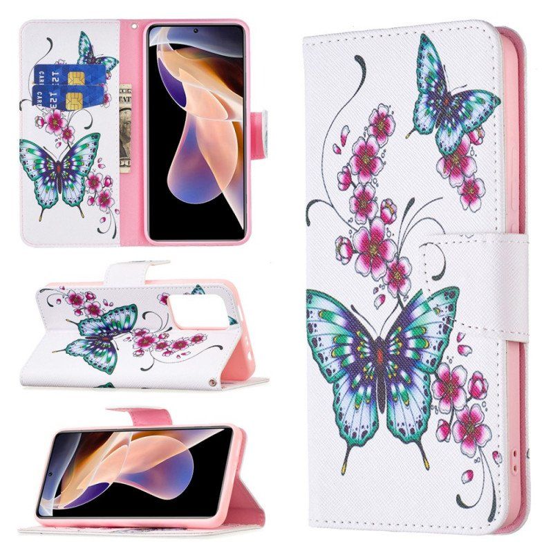 Etui Folio do Xiaomi Redmi Note 11 Pro Plus 5G Stylowe Motyle