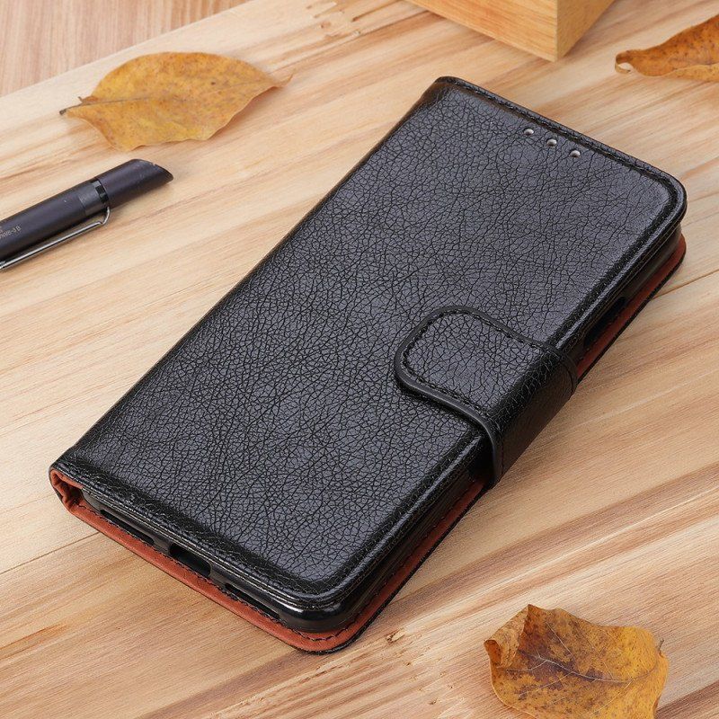 Etui Folio do Xiaomi Redmi Note 12 4G Dwoina Skóry Nappa