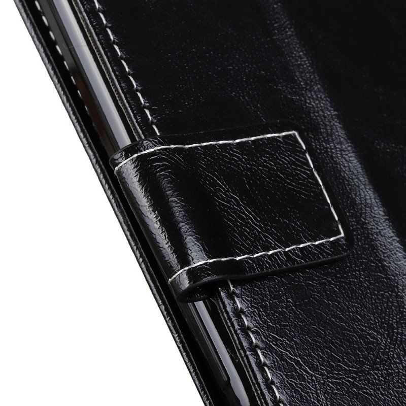 Etui Folio do Xiaomi Redmi Note 12 4G Lakierowana Z Widocznymi Szwami