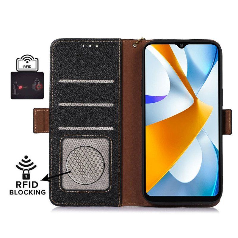 Etui Folio do Xiaomi Redmi Note 12 4G Oryginalna Teksturowana Skóra Rfid