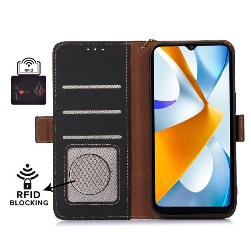 Etui Folio do Xiaomi Redmi Note 12 4G Rfid Z Prawdziwej Skóry