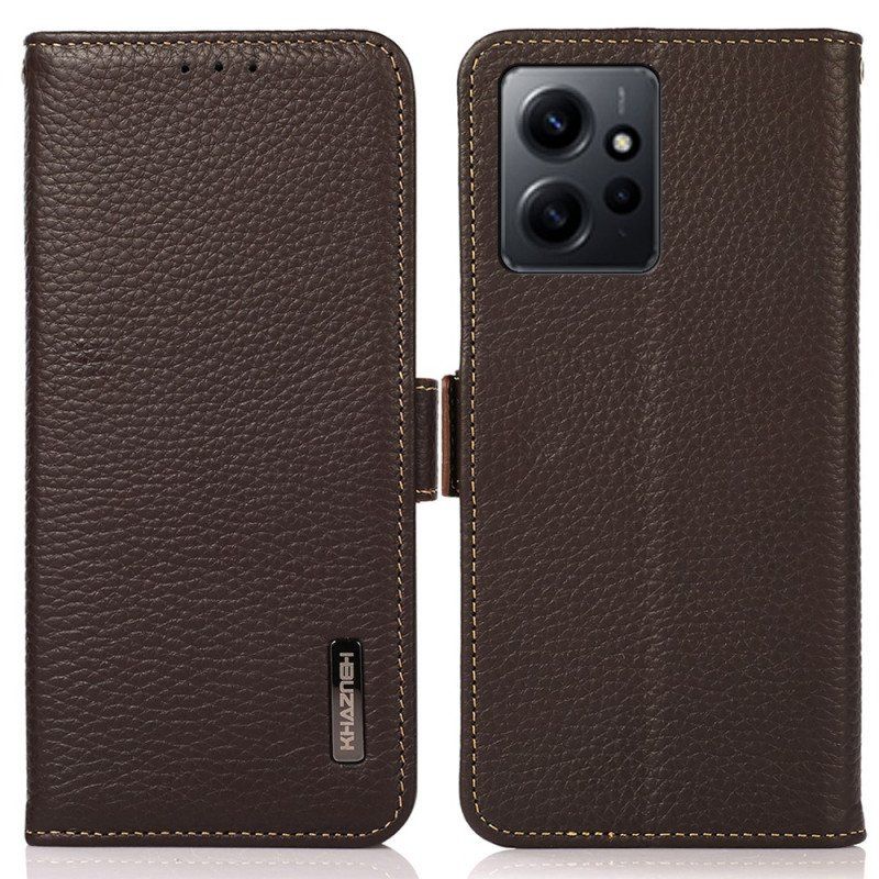 Etui Folio do Xiaomi Redmi Note 12 4G Skóra Liczi Khazneh Rfid