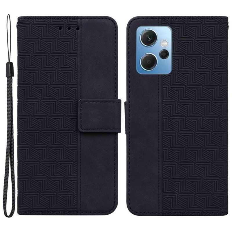 Etui Folio do Xiaomi Redmi Note 12 4G z Łańcuch Pasiasty Wzór