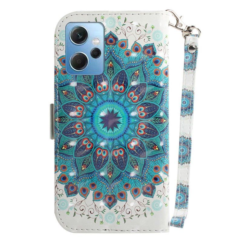 Etui Folio do Xiaomi Redmi Note 12 4G z Łańcuch Paskowata Mandala