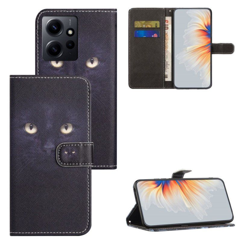 Etui Folio do Xiaomi Redmi Note 12 4G Zielonooki Kot Ze Smyczą