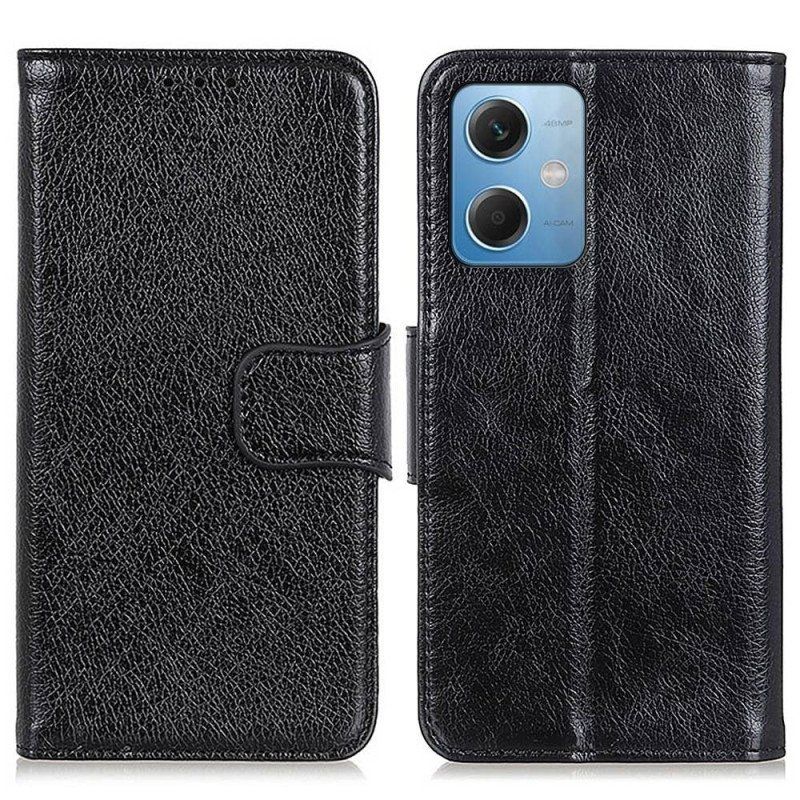 Etui Folio do Xiaomi Redmi Note 12 5G Dwoina Skóry Nappa