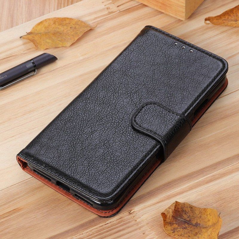 Etui Folio do Xiaomi Redmi Note 12 5G Dwoina Skóry Nappa