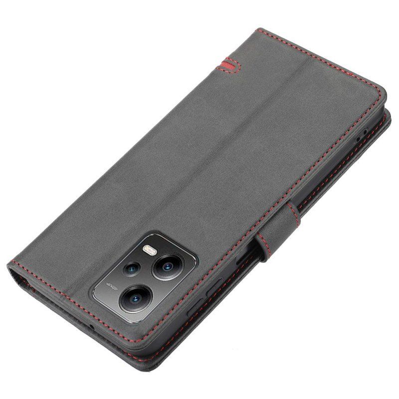 Etui Folio do Xiaomi Redmi Note 12 5G Liniowy Efekt Skóry