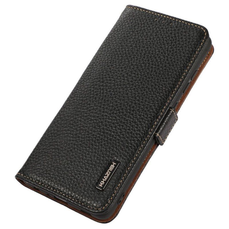 Etui Folio do Xiaomi Redmi Note 12 5G Skóra Liczi Khazneh Rfid