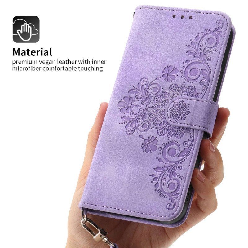 Etui Folio do Xiaomi Redmi Note 12 Pro Plus Mandala Ze Smyczą I Paskiem Na Ramię