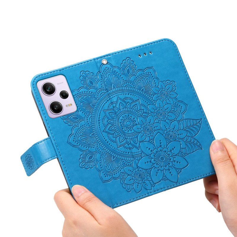 Etui Folio do Xiaomi Redmi Note 12 Pro Plus z Łańcuch Mandala Kwiatowa Na Pasku