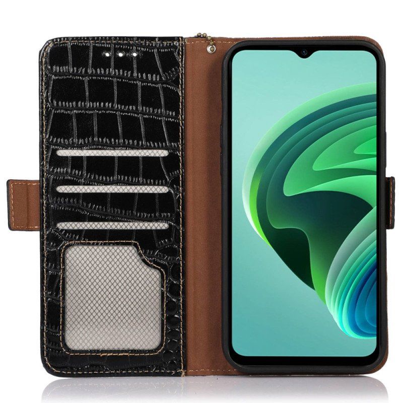 Etui Folio do Xiaomi Redmi Note 12 Pro Rfid W Stylu Krokodyla