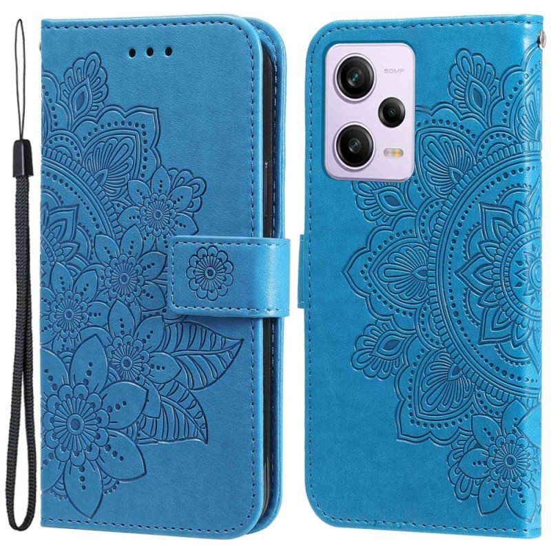 Etui Folio do Xiaomi Redmi Note 12 Pro z Łańcuch Mandala Kwiatowa Na Pasku