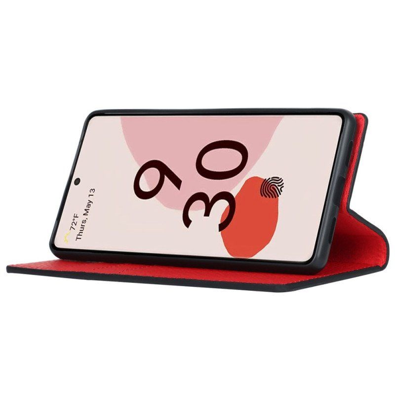 Etui Na Telefon do Google Pixel 7 z Łańcuch Etui Folio Oryginalny Skórzany Pasek Litchi