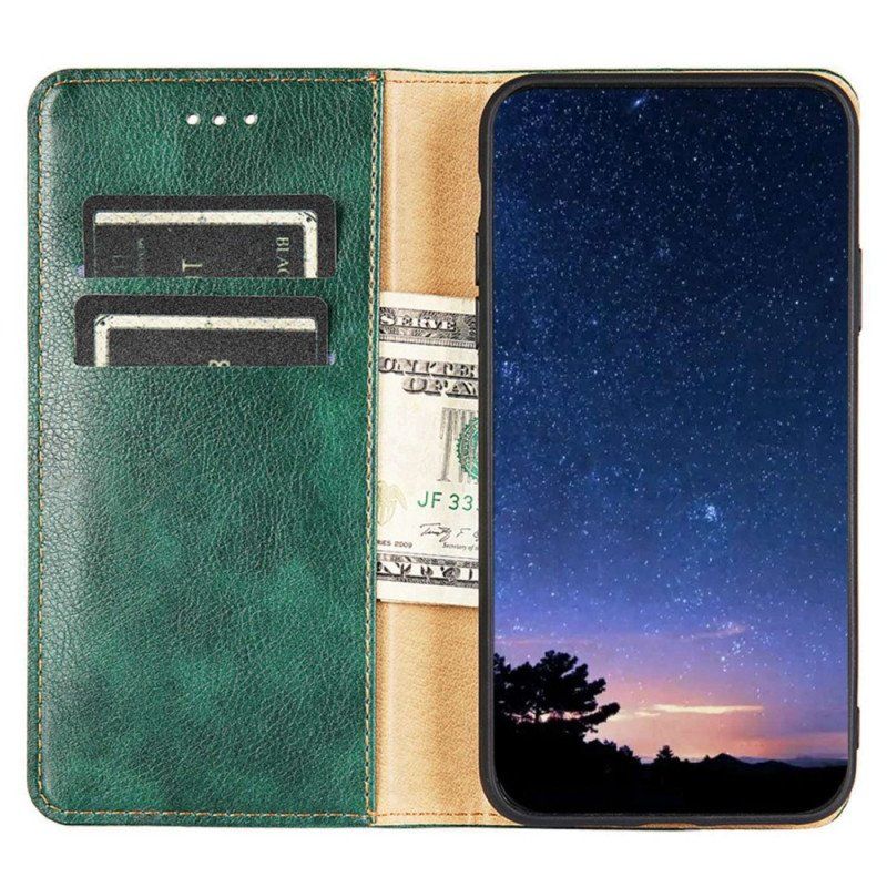 Etui Na Telefon do iPhone 14 Etui Folio Przeszycia Ze Sztucznej Skóry