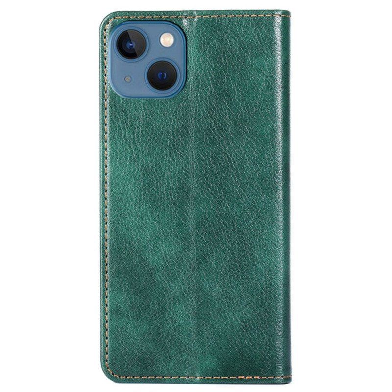 Etui Na Telefon do iPhone 14 Etui Folio Przeszycia Ze Sztucznej Skóry