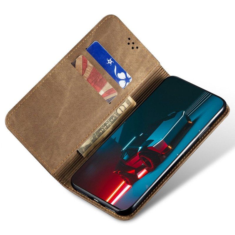 Etui Na Telefon do iPhone 14 Etui Folio Tkanina Dżinsowa