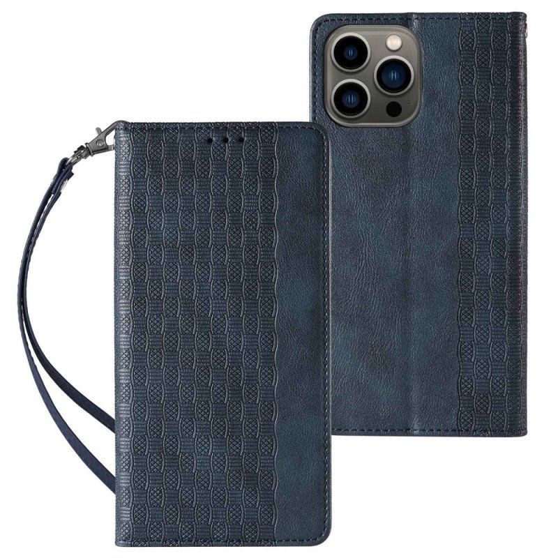 Etui Na Telefon do iPhone 14 Pro z Łańcuch Etui Folio Pasek W Stylu Vintage